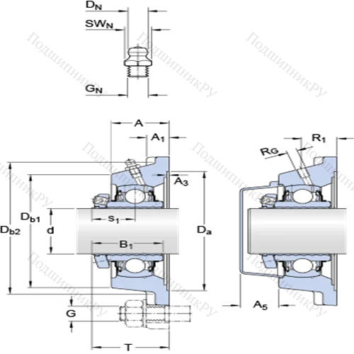 Фланцевые подшипниковые узлы типа Y (корпус типа Y-TECH, квадратный фланец, крепление стопорными винтами) FY 30 LF