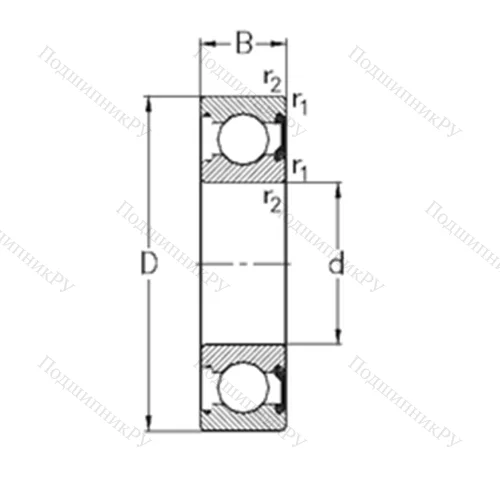 Подшипник шариковый радиальный 6016-2RSR