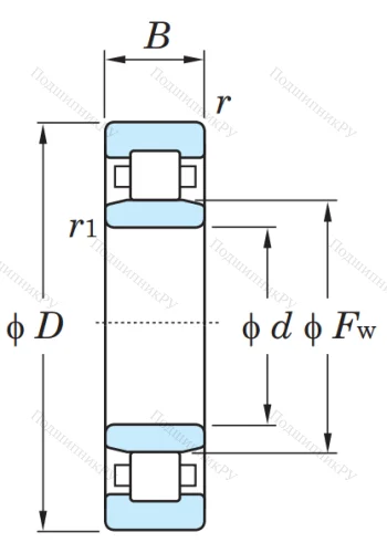 Роликовый цилиндрический подшипник NU 215 от производителя  KOYO