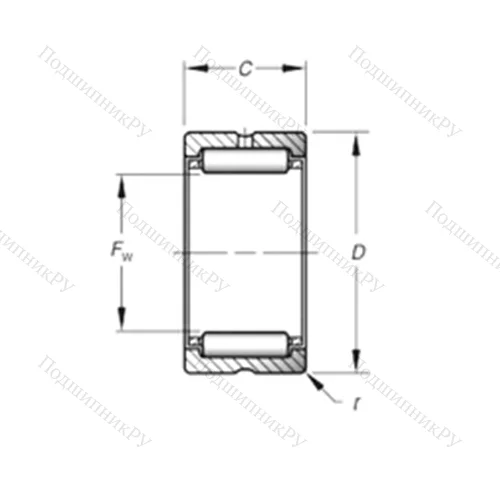 Подшипник игольчатый радиальный HJ-202820