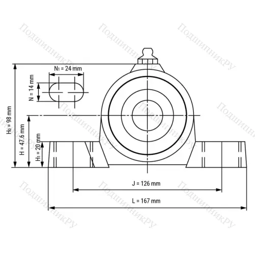 Подшипниковый узел WP-SSBP 207 - Вал: 35 мм