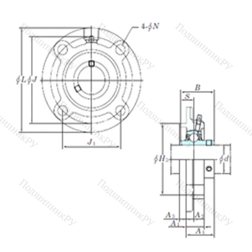 Подшипниковый узел шариковый радиальный UCFC 215-48
