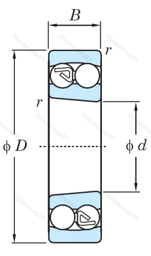 Двухрядный шариковый подшипник 1309 K