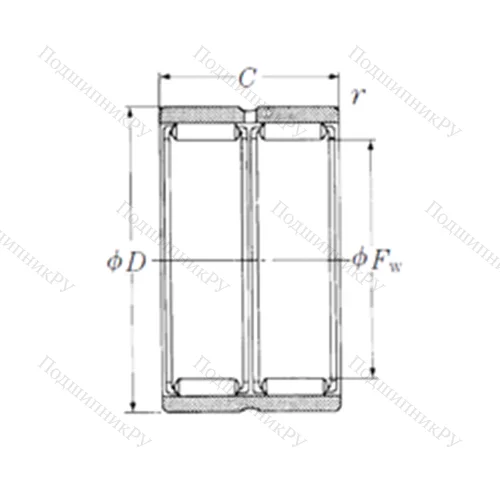 Подшипник игольчатый радиальный RNAFW 284032