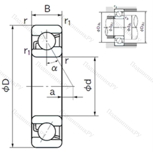 Подшипник шариковый радиально-упорный 7234C