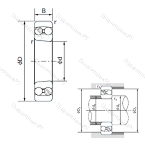 Подшипник шариковый радиальный самоцентрирующийся 1307K