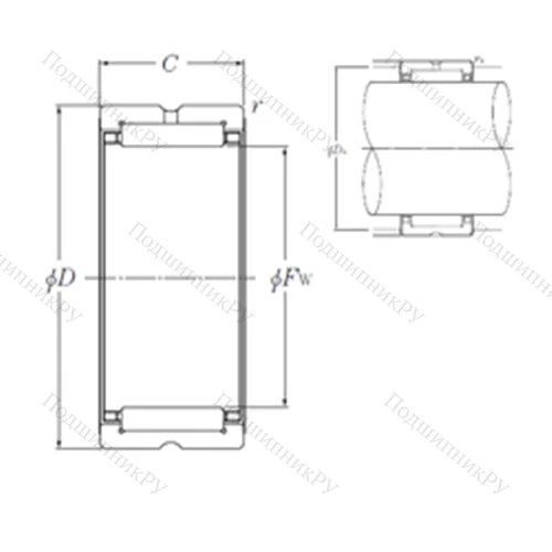 Подшипник игольчатый радиальный NK 155/42