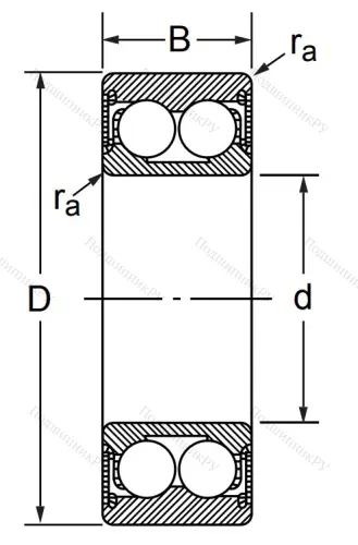 Радиально-упорный шариковый подшипник 3056208 2RS (3208 2RS) в Тамбове