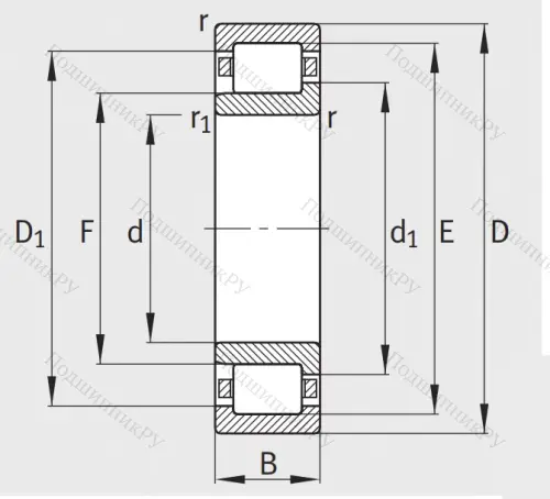 Роликовый цилиндрический подшипник NJ 310 E XL TVP 2 от производителя  FAG