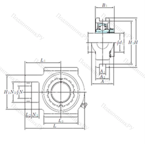 Подшипниковый узел шариковый радиальный UKT 206 от производителя  KOYO
