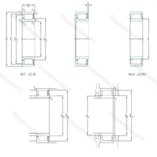 Подшипник роликовый радиальный NUH 2344ECMH/PEX