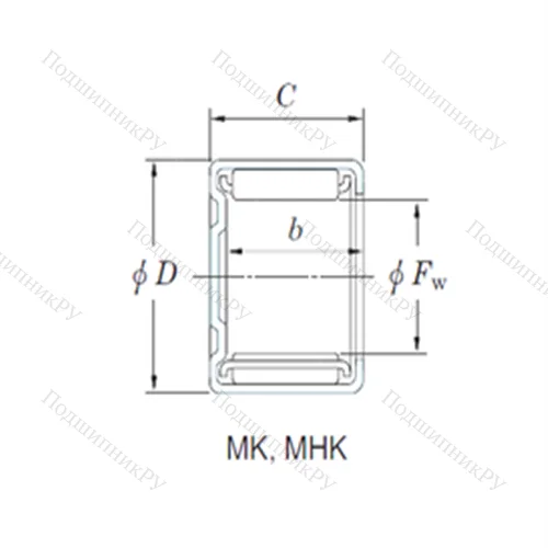 Подшипник игольчатый радиальный MK 15161