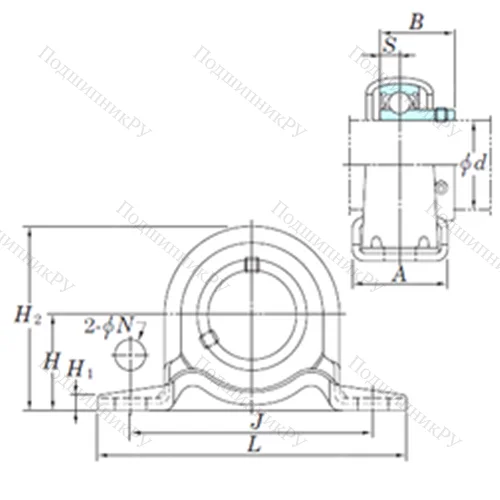 Подшипниковый узел шариковый радиальный SBPP 201