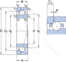 Подшипник 7016 CE/HCP 4AH 1