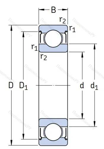 Однорядный шариковый подшипник W 6201 2Z в Тамбове