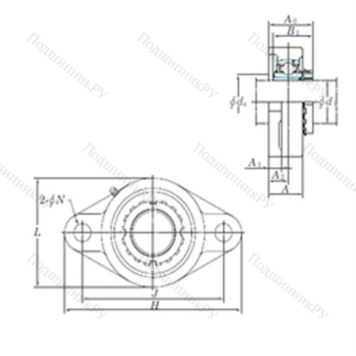 Подшипниковый узел шариковый радиальный UKFL 307