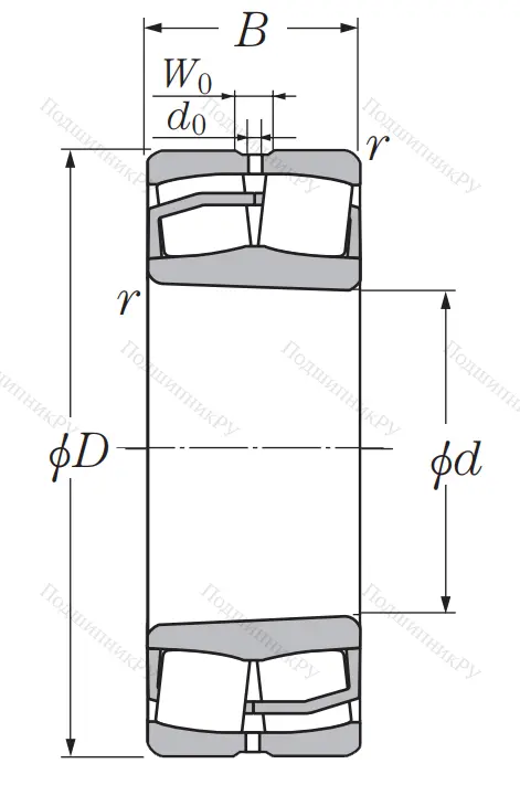 Сферический роликовый подшипник с конической посадкой на вал