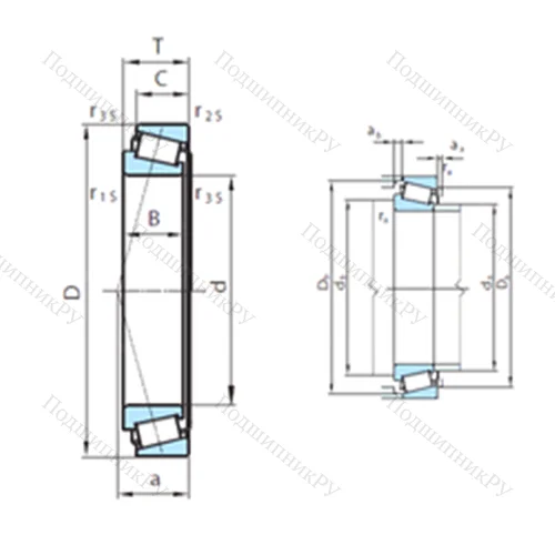 Подшипник роликовый радиально-упорный  612-306