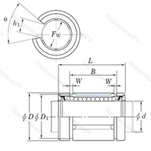 Подшипник шариковый линейный SDM 10OP