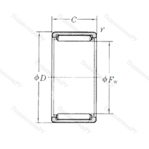 Подшипник игольчатый радиальный RLM 4015
