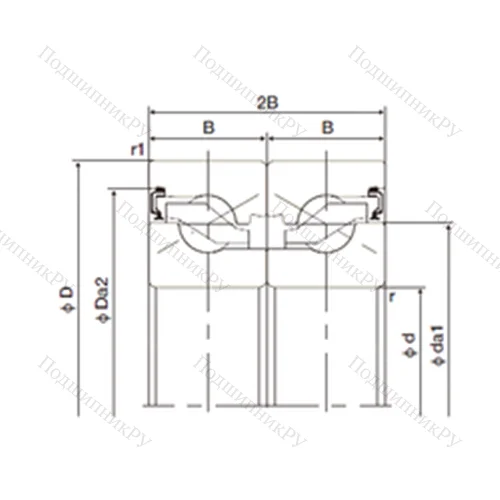 Подшипник шариковый упорно-радиальный спаренный 35TAB 07DB-2NK от производителя  NACHI