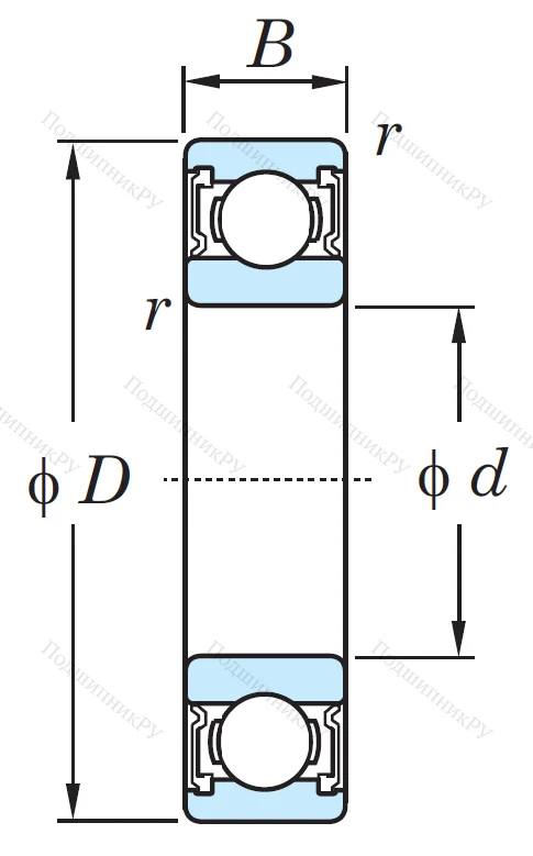 Однорядный шариковый подшипник 6310 2RS C 3