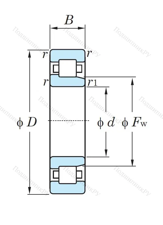 Роликовый цилиндрический подшипник NJ 2314