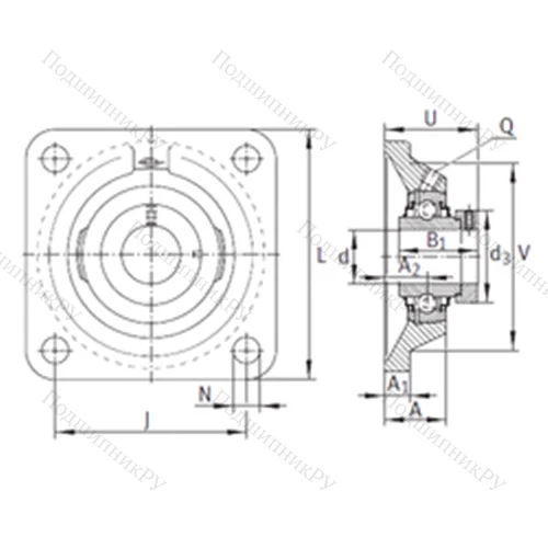 Подшипниковый узел шариковый радиальный TCJ 65-214