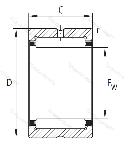 Игольчатый подшипник NK 20/16 XL