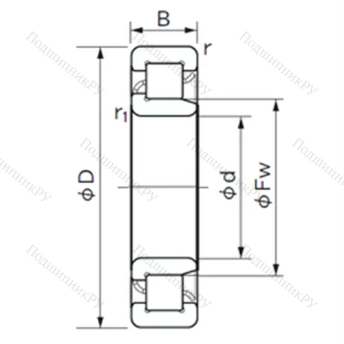 Подшипник роликовый радиальный NJ 321