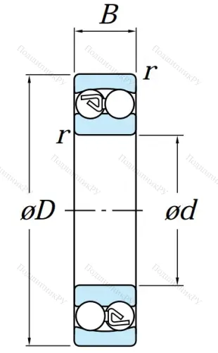 Двухрядный шариковый подшипник 1307 от производителя  KOYO