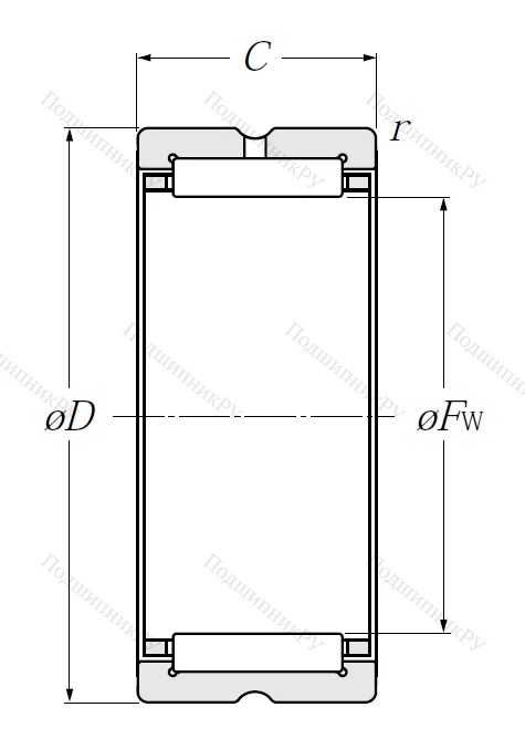 Игольчатый подшипник NK 29/20 R