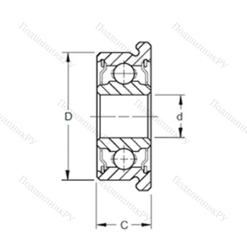 Подшипник шариковый радиальный MF 128-2RS