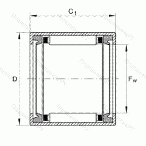 Подшипник роликовый игольчатый с одним наружным штампованным кольцом SCE 912-PP
